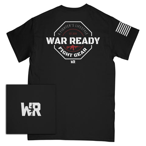 War Ready Black Tee Octagon Logo Back