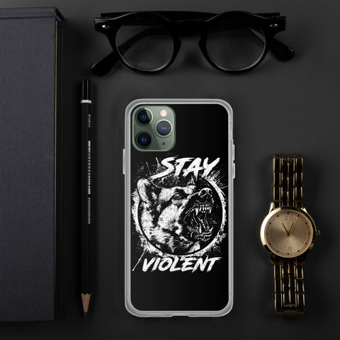 White Stay Violent iPhone Case