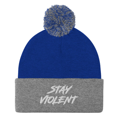 Stay Violent Pom Beanie