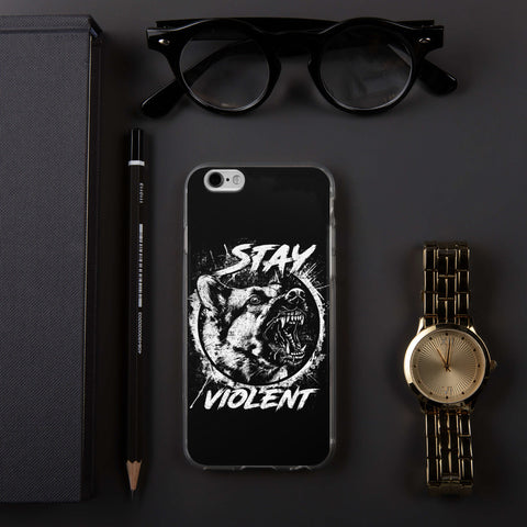 White Stay Violent iPhone Case