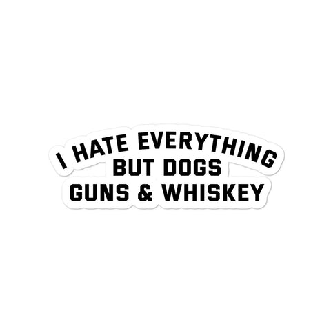 Dogs, Guns, & Whiskey Decal