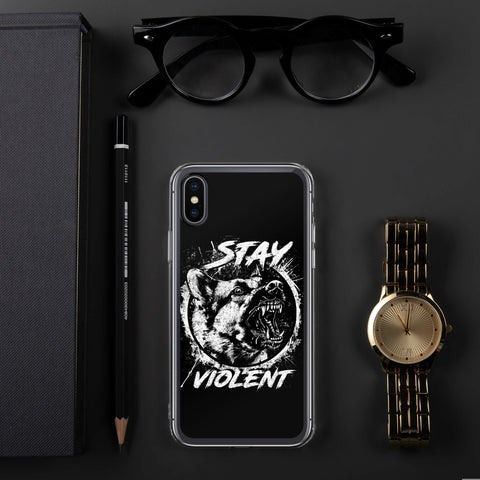 White Stay Violent iPhone Case