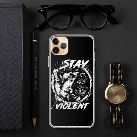 White Stay Violent iPhone Case