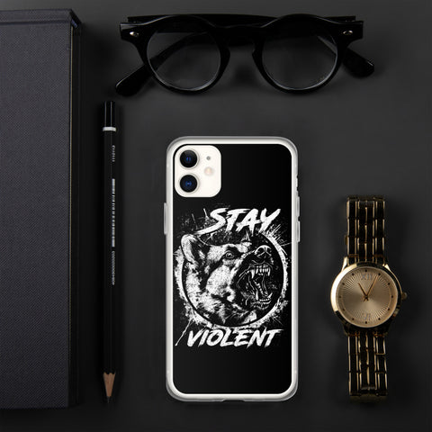 White Stay Violent iPhone Case